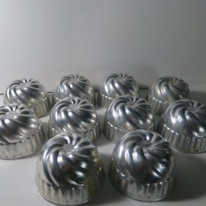Vintage individual aluminum Jello Mini Molds -set of 10
